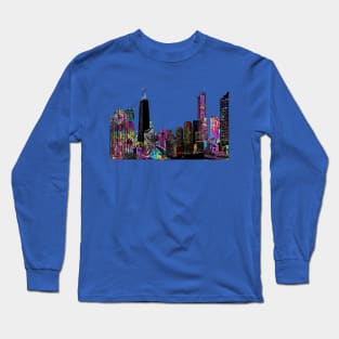 Chicago in graffiti Long Sleeve T-Shirt